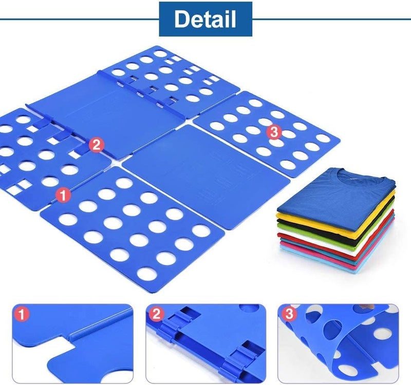 BoxLegend T Shirt Folding Board T Shirt Clothes Folder Laundry Organizer Easy and Fast for Kid and Adult to Fold Clothes Blue - Image 5